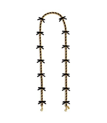 ALÇA LEATHER CHAIN WITH BOWS COACH NEW YORK ESSENTIAL PRETO