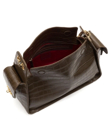 BOLSA ANNE HOBO MAXI CROCO OLIVA ISLA VERDE