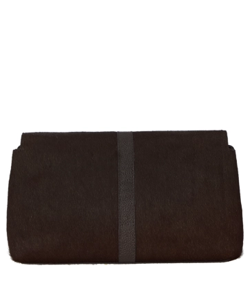 BOLSA CLUCTH PEQUENA LUIZA BARCELOS MARROM