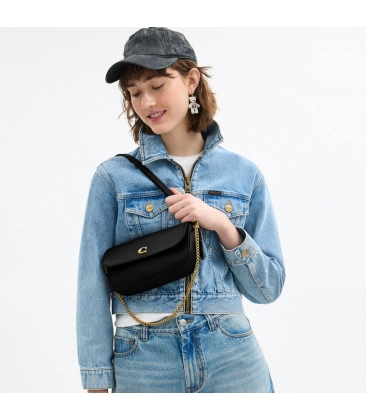 BOLSA COACH NEW YORK BROOK FLAP CHAIN PRETO