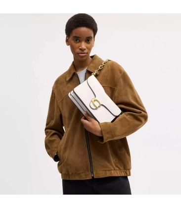 BOLSA COACH NEW YORK CHAIN TABBY BRANCO