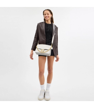 BOLSA COACH NEW YORK CHAIN TABBY SHOULDER 30 BRANCO