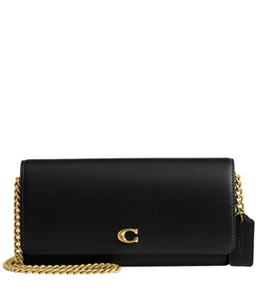 BOLSA COACH NEW YORK EVIE LONG WALLET CHAIN PRETO