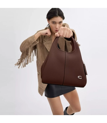 BOLSA COACH NEW YORK LANA SHOULDER 23 MARROM