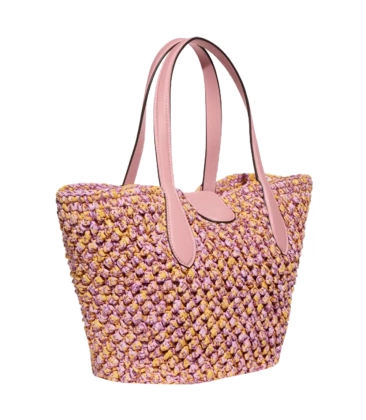 BOLSA COACH NEW YORK STRAW TOTE ROSA