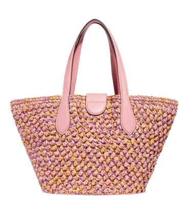BOLSA COACH NEW YORK STRAW TOTE ROSA
