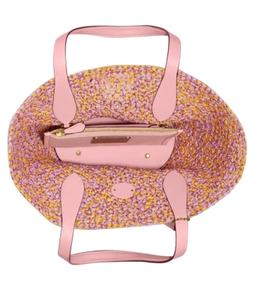 BOLSA COACH NEW YORK STRAW TOTE ROSA