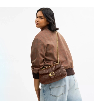 BOLSA COACH NEW YORK TABBY 26 SOFT QUILTED MARROM