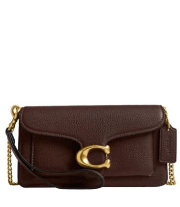 BOLSA COACH NEW YORK TABBY CHAIN CROSSBODY 19 MARROM