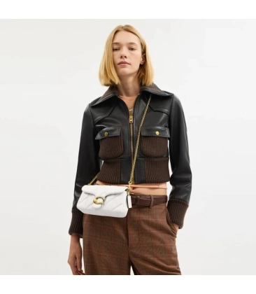 BOLSA COACH NEW YORK TABBY CHAIN CROSSBODY 19 WITH QUILTING BRANCO