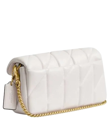 BOLSA COACH NEW YORK TABBY CHAIN CROSSBODY 19 WITH QUILTING BRANCO