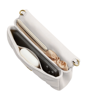 BOLSA COACH NEW YORK TABBY CHAIN CROSSBODY 19 WITH QUILTING BRANCO