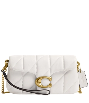 BOLSA COACH NEW YORK TABBY CHAIN CROSSBODY 19 WITH QUILTING BRANCO