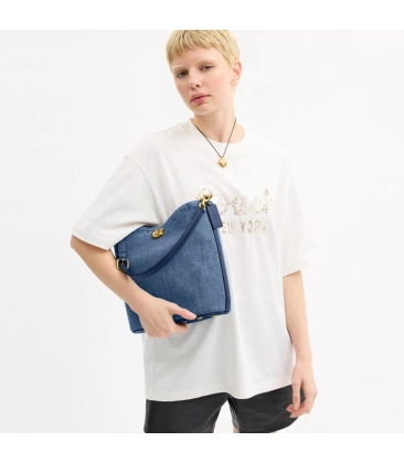 BOLSA COACH NEW YORK WILLOS SOFT BUCKET DENIM AZUL