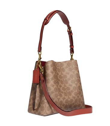 BOLSA COACH NEW YORK WILLOW BUCKET MARROM