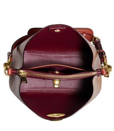 BOLSA COACH NEW YORK WILLOW BUCKET MARROM