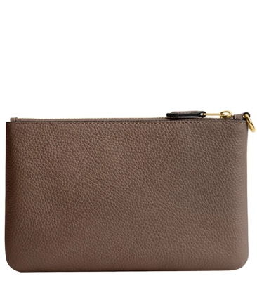 BOLSA DE MÃO COACH NEW YORK SMALL WRISTLET MARROM