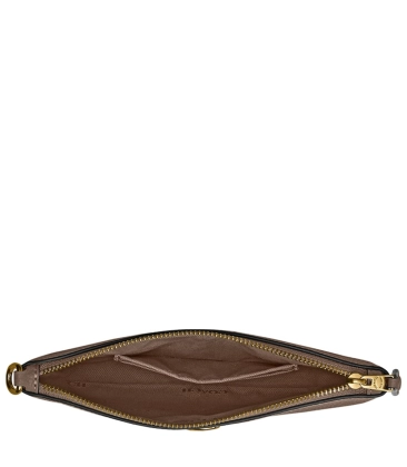 BOLSA DE MÃO COACH NEW YORK SMALL WRISTLET MARROM