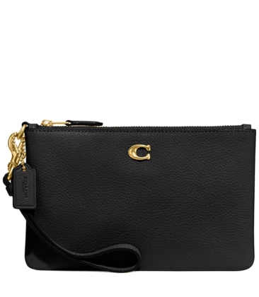 BOLSA DE MÃO COACH NEW YORK SMALL WRISTLET PRETO