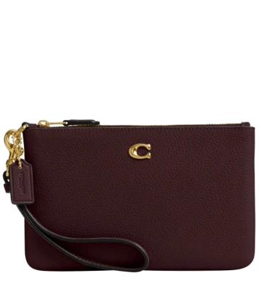 BOLSA DE MÃO COACH NEW YORK SMALL WRISTLET VINHO
