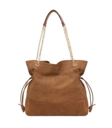 BOLSA GRANDE SHOPPING LUIZA BARCELOS CARAMELO