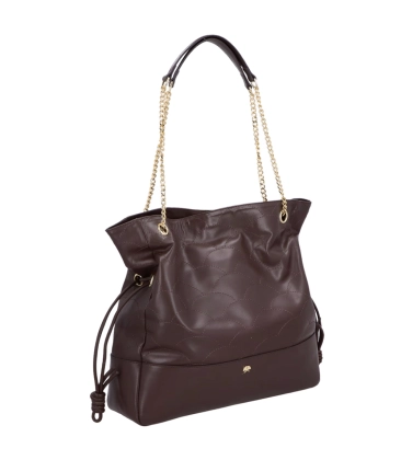 BOLSA GRANDE SHOPPING LUIZA BARCELOS MARROM