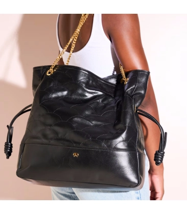 BOLSA GRANDE SHOPPING LUIZA BARCELOS PRETO