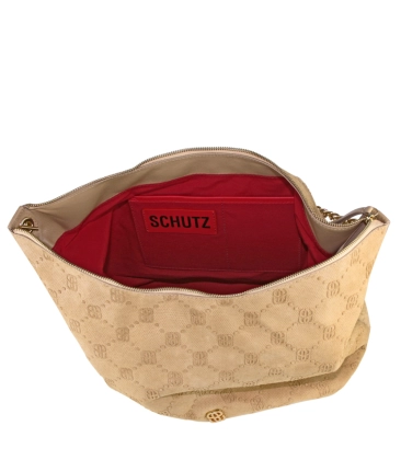 BOLSA GRANDE SHOPPING MONOGRAM SCHUTZ BEGE