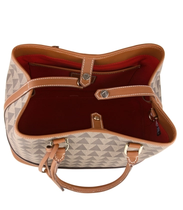 BOLSA GRANDE TOTE TRIANGLE SCHUTZ MARROM