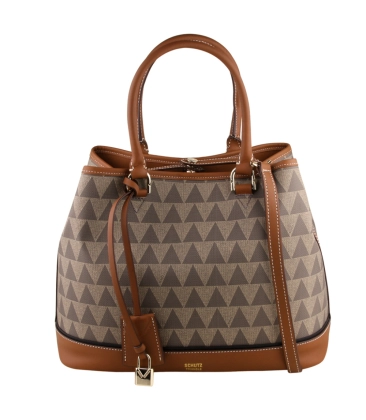 BOLSA GRANDE TOTE TRIANGLE SCHUTZ MARROM