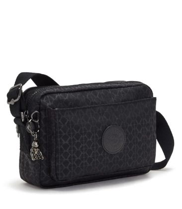 BOLSA KIPLING ABANU M SIGNATURE EMB PRETO