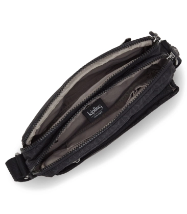 BOLSA KIPLING ABANU M SIGNATURE EMB PRETO