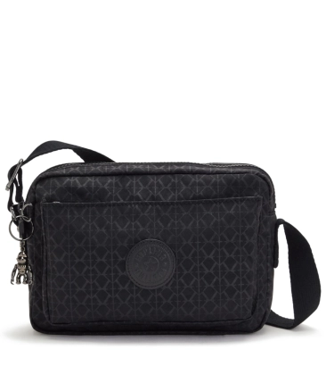 BOLSA KIPLING ABANU M SIGNATURE EMB PRETO