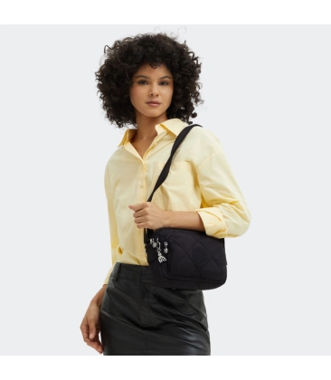 BOLSA KIPLING ABANU M ZIP COSMIC BLACK QL PRETO