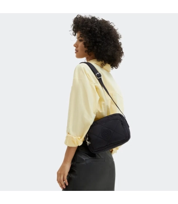 BOLSA KIPLING ABANU M ZIP COSMIC BLACK QL PRETO