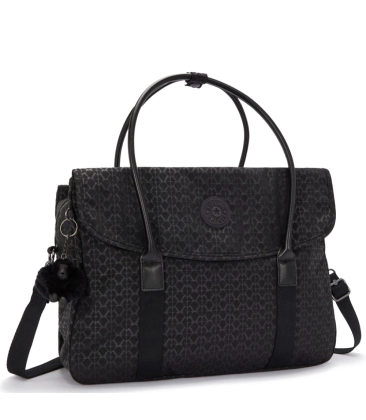 BOLSA KIPLING SUPERWORKER SIGNATURE EMB PRETO