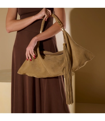 BOLSA MÉDIA LUIZA BARCELOS BEGE