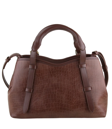 BOLSA MÉDIA MAEVE CROCO SCHUTZ MARROM