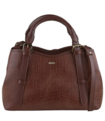 BOLSA MÉDIA MAEVE CROCO SCHUTZ MARROM