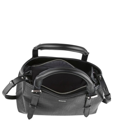 BOLSA MÉDIA MAEVE CROCO SCHUTZ PRETO