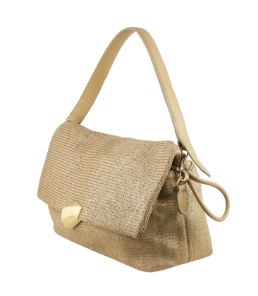 BOLSA MÉDIA RÁFIA SCHUTZ BEGE