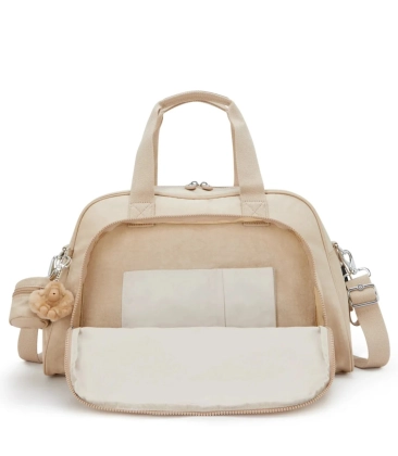 BOLSA MATERNIDADE KIPLING CAMAMA SPARKLED BEIGE BEGE