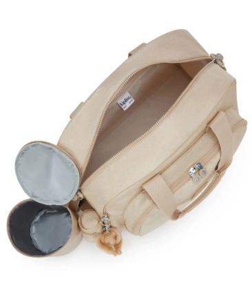 BOLSA MATERNIDADE KIPLING CAMAMA SPARKLED BEIGE BEGE