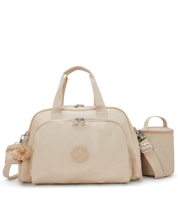 BOLSA MATERNIDADE KIPLING CAMAMA SPARKLED BEIGE BEGE