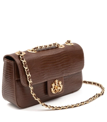 BOLSA MÉDIA ANNE LIZARD ISLA MARROM