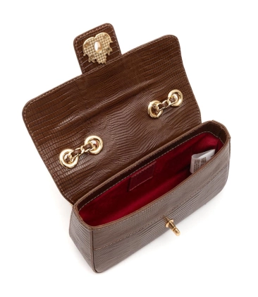 BOLSA MÉDIA ANNE LIZARD ISLA MARROM