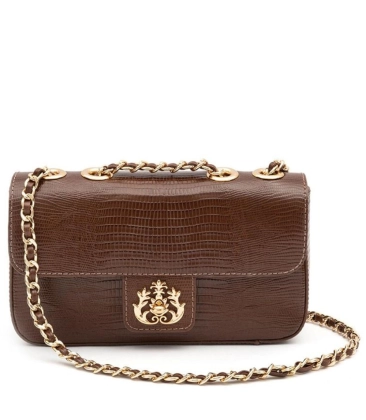 BOLSA MÉDIA ANNE LIZARD ISLA MARROM