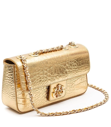 BOLSA MÉDIA ANNE NEW CROCO ISLA DOURADO