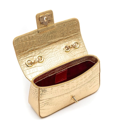 BOLSA MÉDIA ANNE NEW CROCO ISLA DOURADO