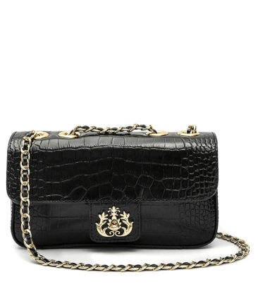 BOLSA MÉDIA ANNE NEW CROCO ISLA PRETO